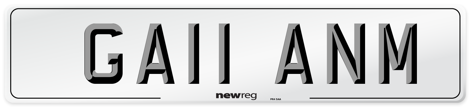GA11 ANM Number Plate from New Reg